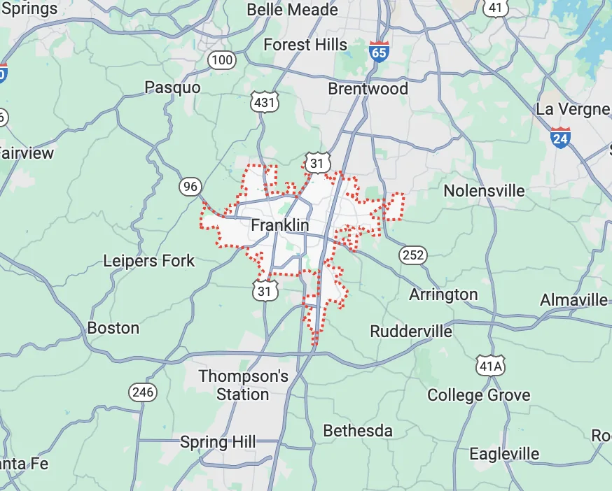 Franklin TN Map