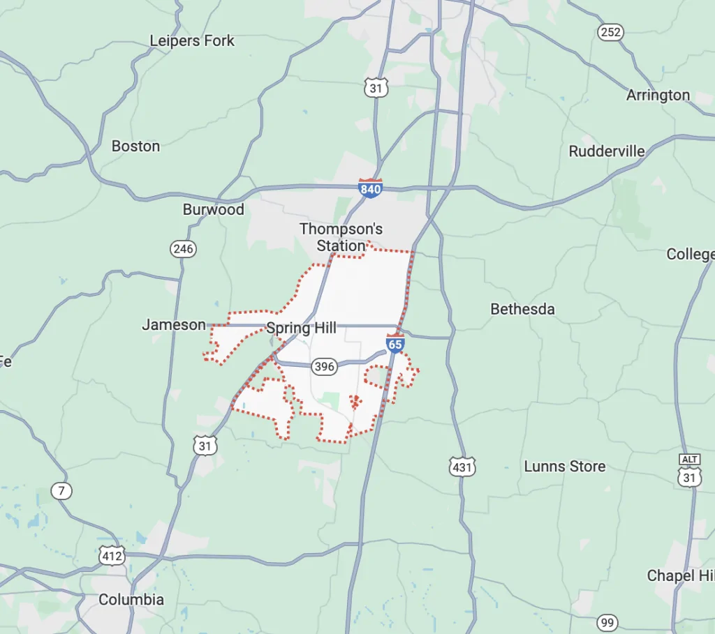 Spring Hill TN Map