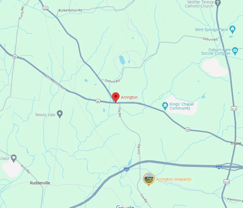 Map of Arrington TN